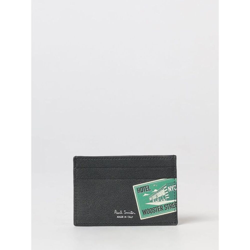 Paul Smith Men Graphic Print Cow Leather Card Holder Paul Smith With Three Slots